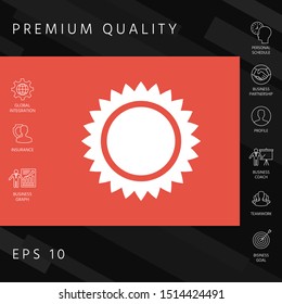 Sun icon symbol. Graphic elements for your design