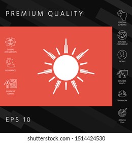 Sun icon symbol. Graphic elements for your design