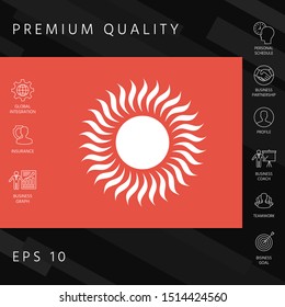 Sun icon symbol. Graphic elements for your design
