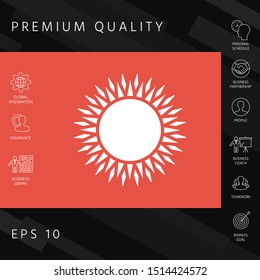 Sun icon symbol. Graphic elements for your design