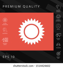 Sun icon symbol. Graphic elements for your design