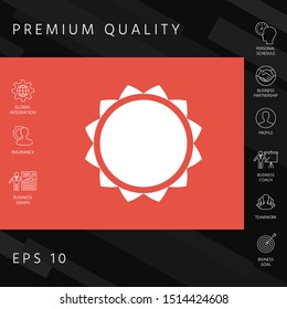 Sun icon symbol. Graphic elements for your design