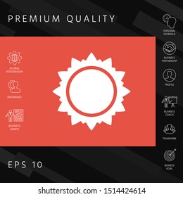 Sun icon symbol. Graphic elements for your design