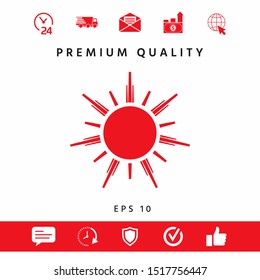 Sun icon symbol. Graphic elements for your design
