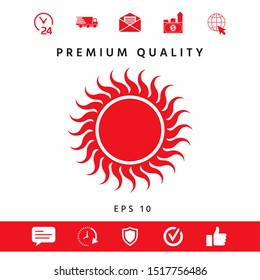 Sun icon symbol. Graphic elements for your design