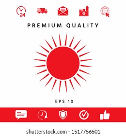 Sun icon symbol. Graphic elements for your design