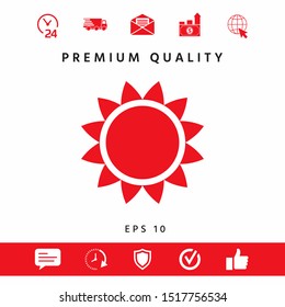 Sun icon symbol. Graphic elements for your design