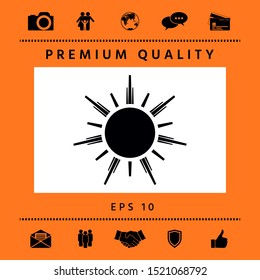 Sun icon symbol. Graphic elements for your design