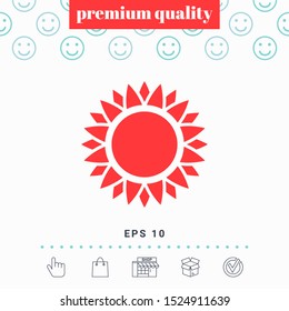 Sun icon symbol. Graphic elements for your design