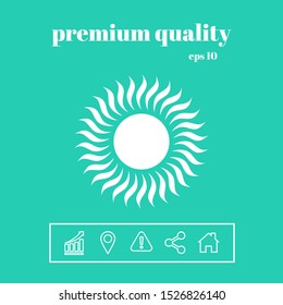 Sun icon symbol. Graphic elements for your design