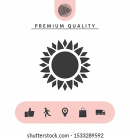 Sun icon symbol. Graphic elements for your design