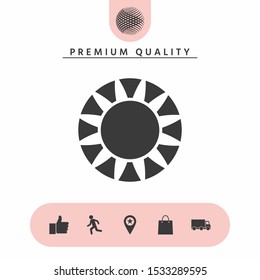 Sun icon symbol. Graphic elements for your design