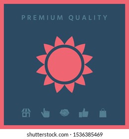 Sun icon symbol. Graphic elements for your design