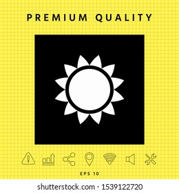 Sun icon symbol. Graphic elements for your design