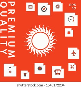 Sun icon symbol. Graphic elements for your design