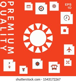 Sun icon symbol. Graphic elements for your design