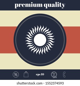 Sun icon symbol. Graphic elements for your design