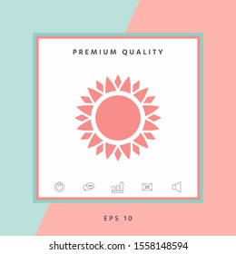 Sun icon symbol. Graphic elements for your design