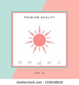 Sun icon symbol. Graphic elements for your design