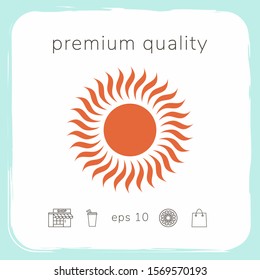 Sun icon symbol. Graphic elements for your design