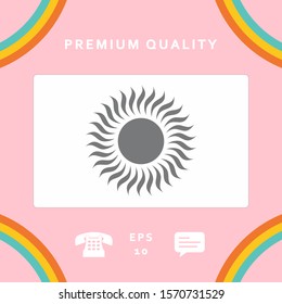 Sun icon symbol. Graphic elements for your design