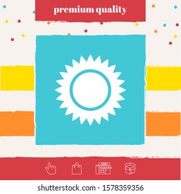 Sun icon symbol. Graphic elements for your design