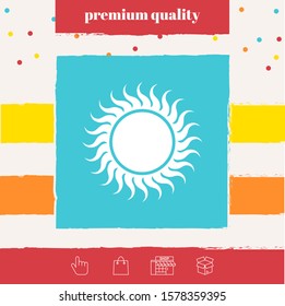 Sun icon symbol. Graphic elements for your design