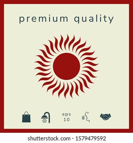 Sun icon symbol. Graphic elements for your design