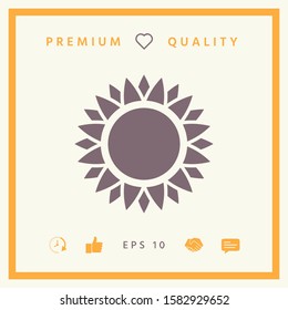 Sun icon symbol. Graphic elements for your design