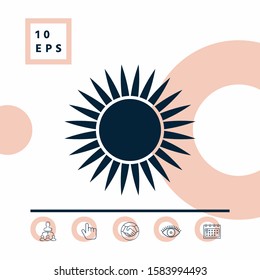 Sun icon symbol. Graphic elements for your design