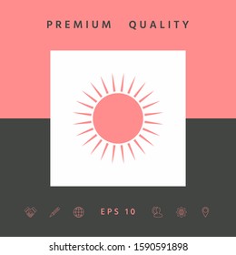 Sun icon symbol. Graphic elements for your design