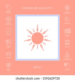 Sun icon symbol. Graphic elements for your design