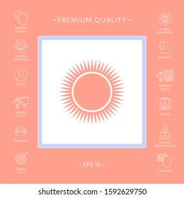 Sun icon symbol. Graphic elements for your design