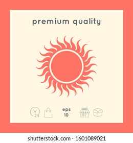 Sun icon symbol. Graphic elements for your design