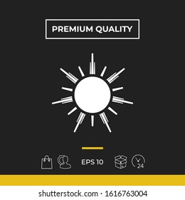 Sun icon symbol. Graphic elements for your design
