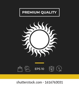 Sun icon symbol. Graphic elements for your design