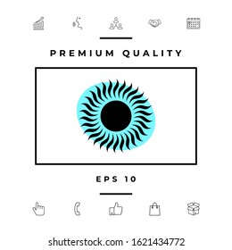 Sun icon symbol. Graphic elements for your design