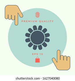 Sun icon symbol. Graphic elements for your design