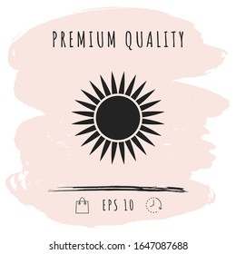 Sun icon symbol. Graphic elements for your design
