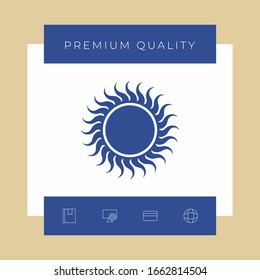 Sun icon symbol. Graphic elements for your design