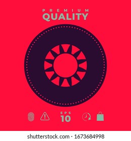 Sun icon symbol. Graphic elements for your design