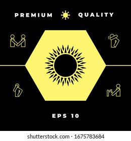 Símbolo de icono Sun. Elementos gráficos para el diseño