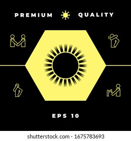Sun icon symbol. Graphic elements for your design