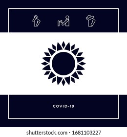 Símbolo de icono Sun. Elementos gráficos para el diseño