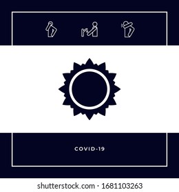 Sun icon symbol. Graphic elements for your design