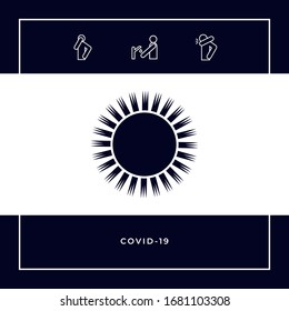 Sun icon symbol. Graphic elements for your design