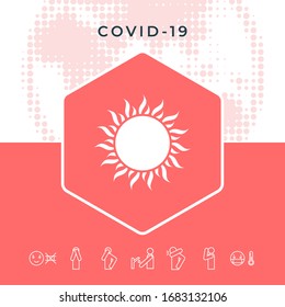 Sun icon symbol. Graphic elements for your design