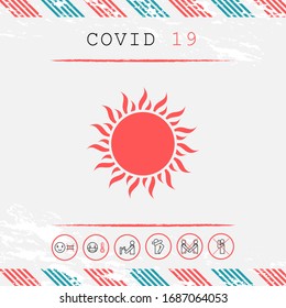 Sun icon symbol. Graphic elements for your design