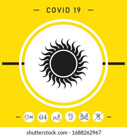 Sun icon symbol. Graphic elements for your design