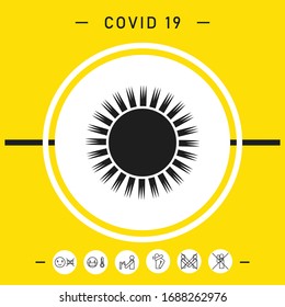 Sun icon symbol. Graphic elements for your design